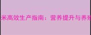 饲料用熟化玉米高效生产指南营养提升与养殖效益双突破