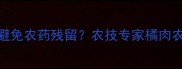 柑橘种植如何避免农药残留农技专家橘肉农残治理全流程