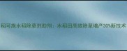 稻可施水稻除草剂助剂水稻田高效除草增产30新技术
