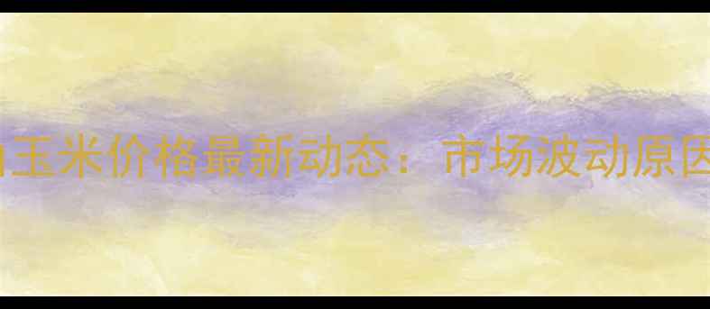 图片 1月14日山东梁山玉米价格最新动态：市场波动原因及未来趋势分析