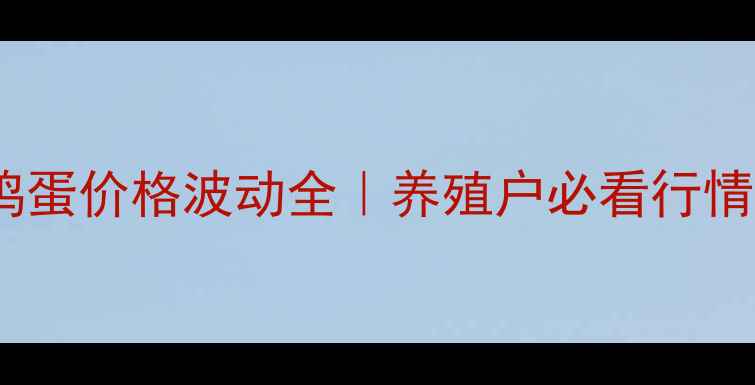 图片 ✨商洛鸡蛋价格波动全｜养殖户必看行情指南🥚1