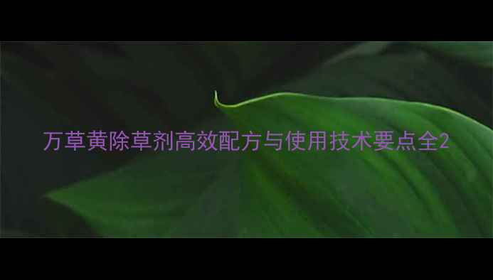图片 万草黄除草剂高效配方与使用技术要点全2