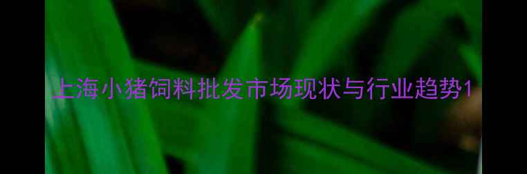 图片 上海小猪饲料批发市场现状与行业趋势1