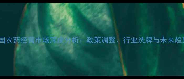 图片 中国农药经营市场深度分析：政策调整、行业洗牌与未来趋势2