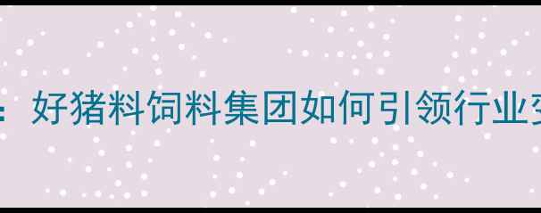 图片 中国猪饲料行业深度：好猪料饲料集团如何引领行业变革与养殖技术升级1