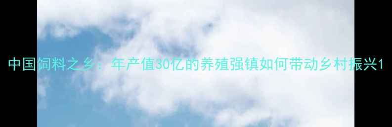 图片 中国饲料之乡：年产值30亿的养殖强镇如何带动乡村振兴1