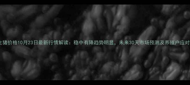 图片 全国生猪价格10月23日最新行情解读：稳中有降趋势明显，未来30天市场预测及养殖户应对策略2