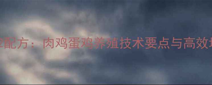 图片 农昌饲料852配方：肉鸡蛋鸡养殖技术要点与高效增重全攻略2