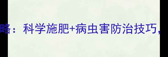 图片 农药使用全攻略：科学施肥+病虫害防治技巧，助你增产增收