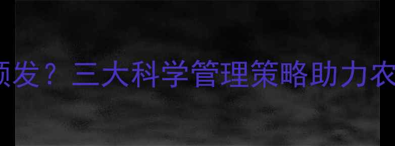 图片 农药使用重复频发？三大科学管理策略助力农业可持续发展2