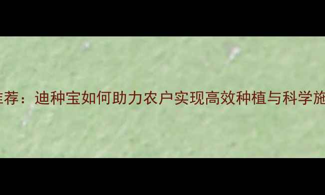 图片 农药推荐：迪种宝如何助力农户实现高效种植与科学施肥？2