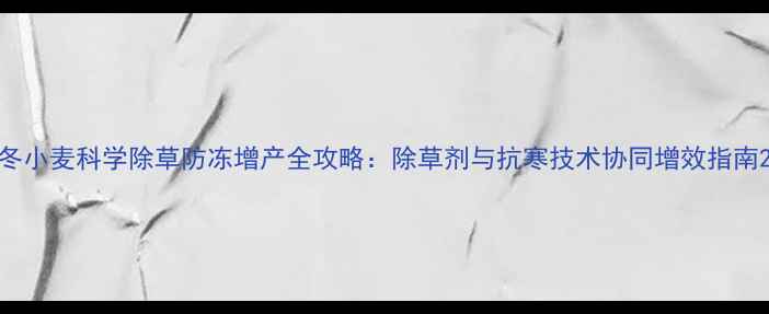 图片 冬小麦科学除草防冻增产全攻略：除草剂与抗寒技术协同增效指南2