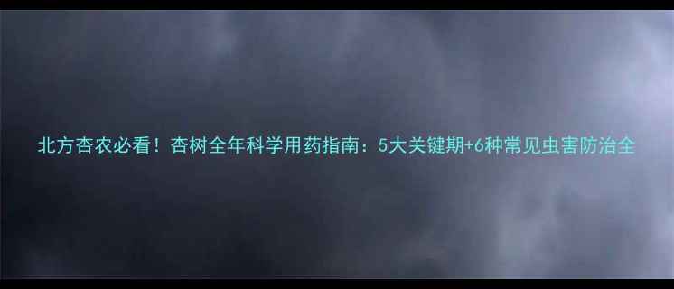 图片 北方杏农必看！杏树全年科学用药指南：5大关键期+6种常见虫害防治全