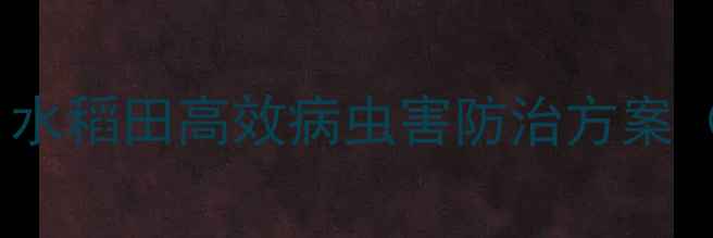 图片 南通农药绵隆：水稻田高效病虫害防治方案（附使用指南）2