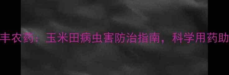 图片 吉林盛丰农药：玉米田病虫害防治指南，科学用药助农增收