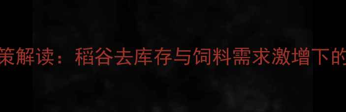 图片 国家稻谷拍卖政策解读：稻谷去库存与饲料需求激增下的市场机遇与挑战