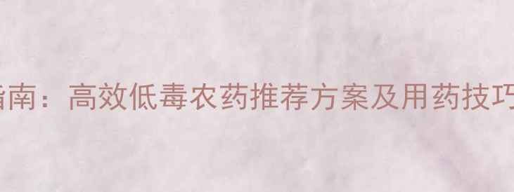 图片 大白菜病虫害科学防治指南：高效低毒农药推荐方案及用药技巧（附详细用药时间表）2