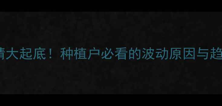 图片 大豆价格行情大起底！种植户必看的波动原因与趋势预测🌱💰2