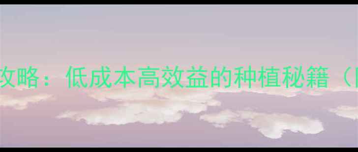 图片 小农户农药生产全攻略：低成本高效益的种植秘籍（附安全操作指南）1