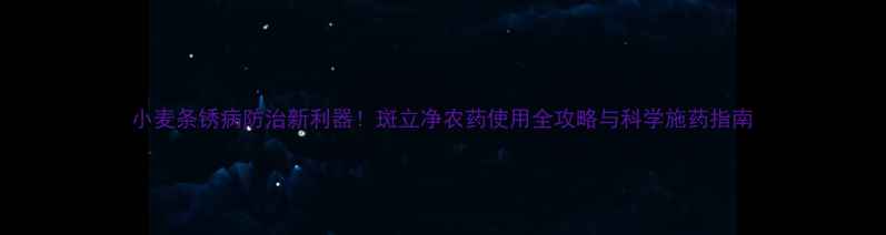 图片 小麦条锈病防治新利器！斑立净农药使用全攻略与科学施药指南
