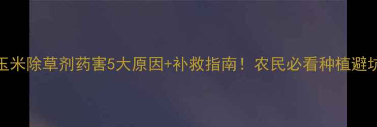 图片 小麦玉米除草剂药害5大原因+补救指南！农民必看种植避坑手册