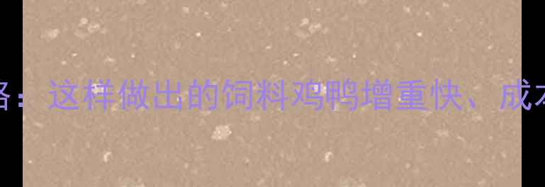 图片 小麦饲料制作全攻略：这样做出的饲料鸡鸭增重快、成本更低！新手必看🔥