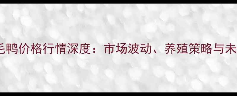 图片 山东肉毛鸭价格行情深度：市场波动、养殖策略与未来展望2