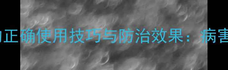 图片 敌磺钠农药的正确使用技巧与防治效果：病害防治全指南2