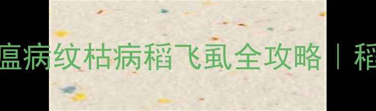 图片 晚稻丰收关键期！稻瘟病纹枯病稻飞虱全攻略｜稻农必看科学用药指南