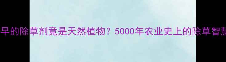 图片 最早的除草剂竟是天然植物？5000年农业史上的除草智慧1