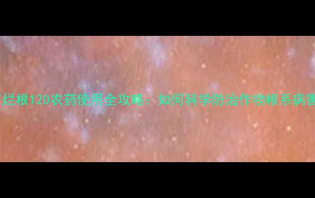 图片 死苗烂根120农药使用全攻略：如何科学防治作物根系病害？1