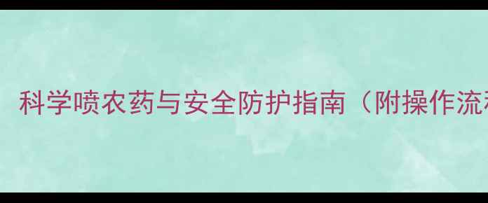 图片 水稻种植关键期：科学喷农药与安全防护指南（附操作流程与注意事项）2
