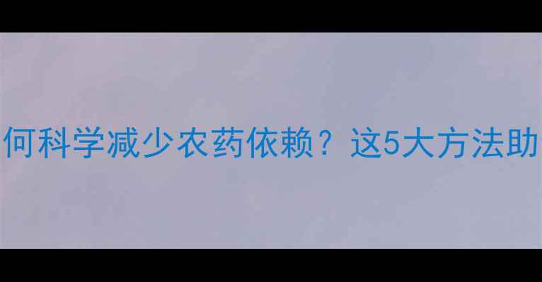 图片 水稻种植如何科学减少农药依赖？这5大方法助你绿色丰收