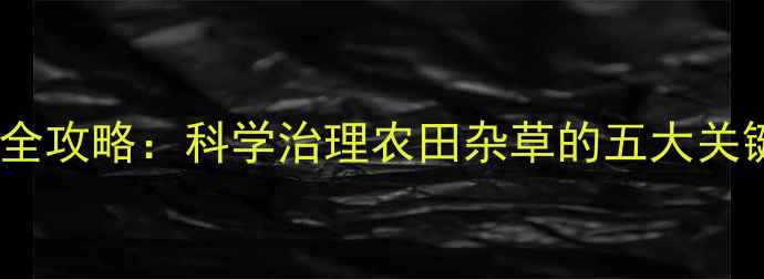 图片 水花生除草剂使用全攻略：科学治理农田杂草的五大关键步骤与注意事项2