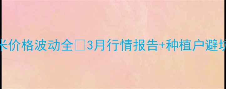 图片 沧州玉米价格波动全🌾3月行情报告+种植户避坑指南💰