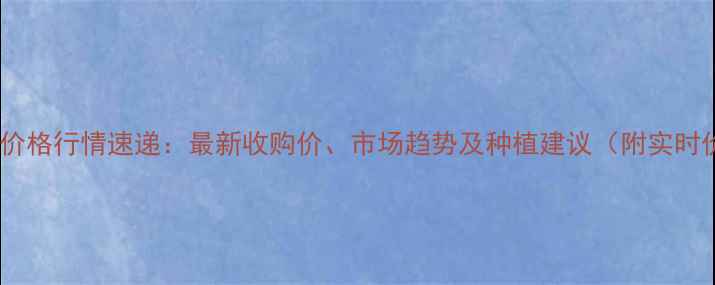 图片 河北玉米价格行情速递：最新收购价、市场趋势及种植建议（附实时价格表）2