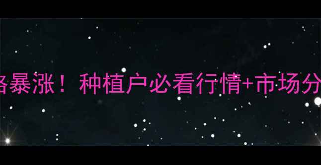 图片 河南豆柏价格暴涨！种植户必看行情+市场分析+高产技巧