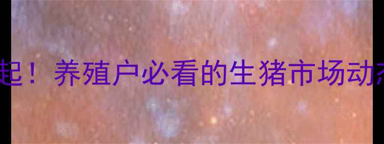 图片 泌阳明日猪价预测：18元公斤起！养殖户必看的生猪市场动态与趋势分析（附养殖建议）2