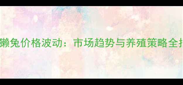 图片 济宁獭兔价格波动：市场趋势与养殖策略全指南2