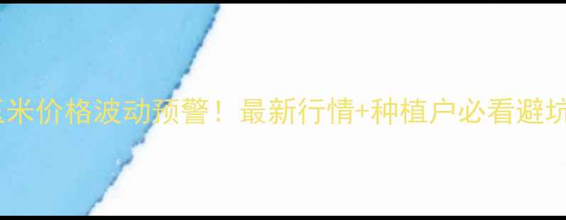 图片 潍坊玉米价格波动预警！最新行情+种植户必看避坑指南1