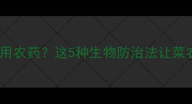 图片 潜叶蝇防治不用农药？这5种生物防治法让菜农省心又省钱2