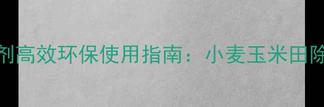 图片 特锄除草剂高效环保使用指南：小麦玉米田除草全攻略