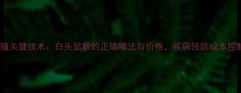 图片 猪仔养殖关键技术：白头翁散的正确喂法与价格，疾病预防成本控制指南1