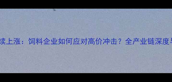 图片 玉米价格持续上涨：饲料企业如何应对高价冲击？全产业链深度与应对策略1