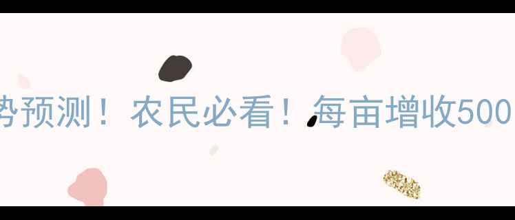 图片 玉米价格走势预测！农民必看！每亩增收500元攻略🌾💰2