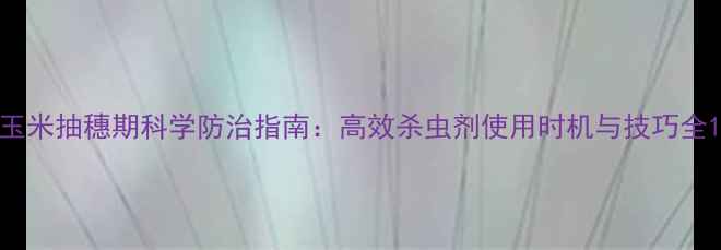 图片 玉米抽穗期科学防治指南：高效杀虫剂使用时机与技巧全1