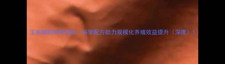 图片 玉米猪饲料预混料：科学配方助力规模化养殖效益提升（深度）1