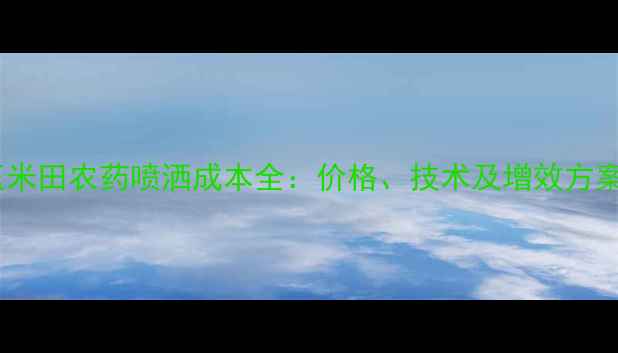 图片 玉米田农药喷洒成本全：价格、技术及增效方案1