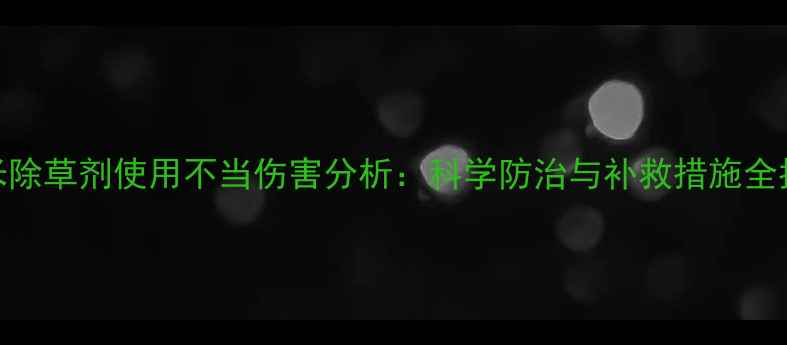 图片 玉米除草剂使用不当伤害分析：科学防治与补救措施全指南