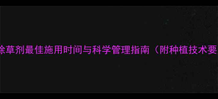 图片 玉米除草剂最佳施用时间与科学管理指南（附种植技术要点）1